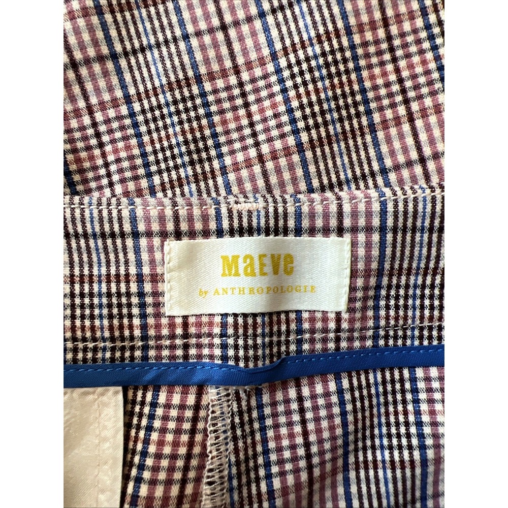 Maeve Anthropologie The Avery Pleated Plaid Wide Leg Pants Sz 8 Preppy Academia - Picture 5 of 10